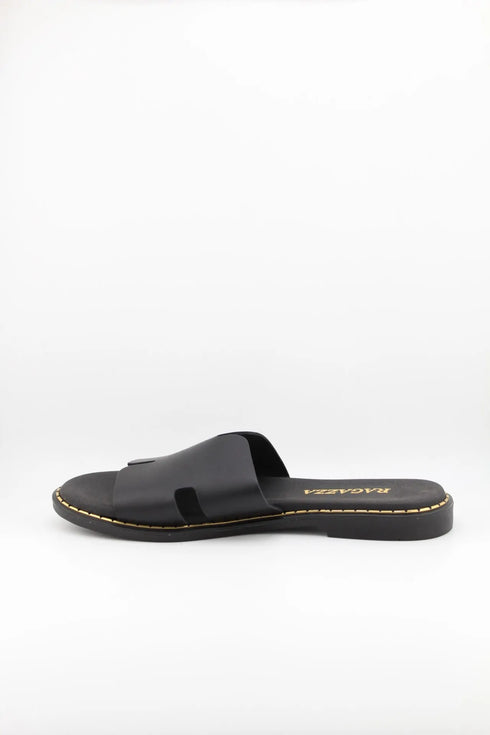 Ragazza Leather Slide Sandals with Cutout Design